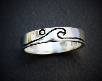 Wave Ring, Sterling Silver Ring, Little Wave Ring, Eco-Friendly Silver Wave Ring