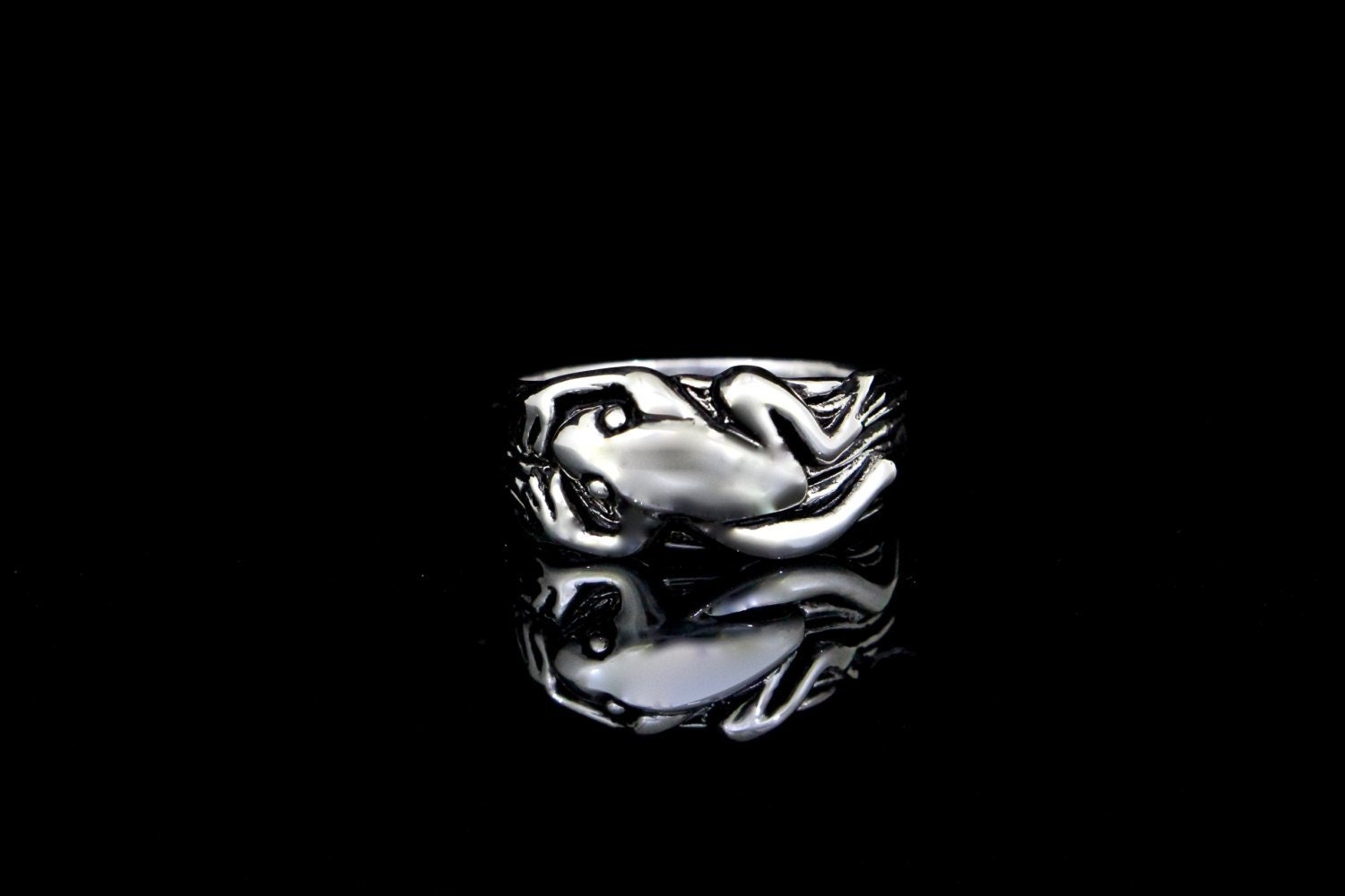 MONOCHROME　ring Frog Ring, Sterling Silver, Eco-friendly Sterling Silver