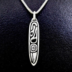 Sterling Silver Necklace, Raven As Fir Needle Necklace, recycled sterling silver pendant image 1