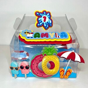 Rosa oder Primärfarben Pool Party Goodie Box / Sommer Gastgeschenke / Strandparty / Sommer
