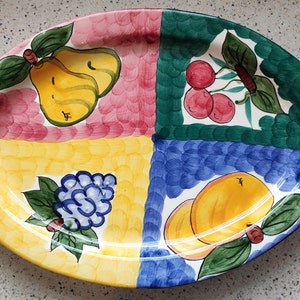 Plat peint à la main Fruita de Roma vintage, dessus de table