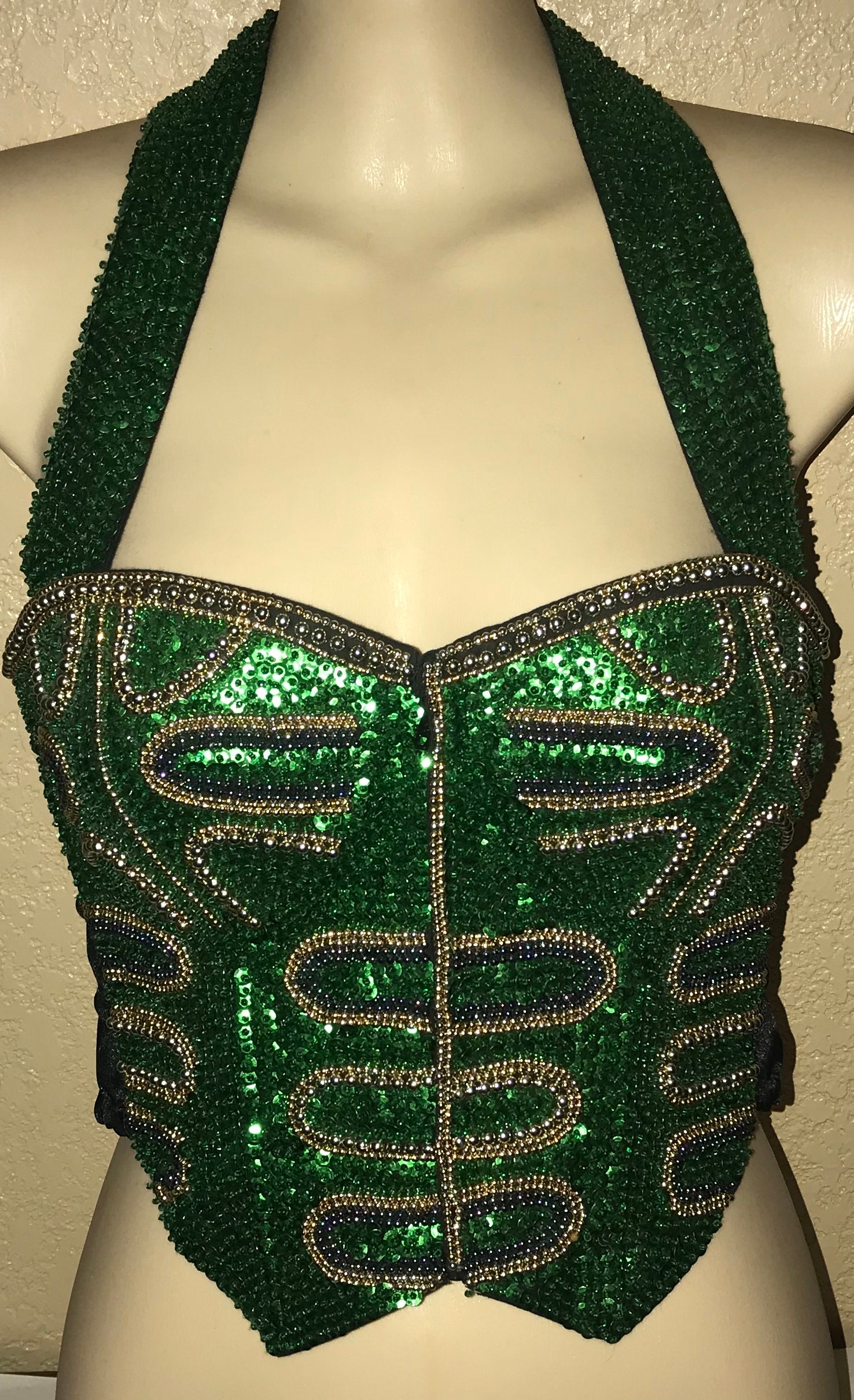 Emerald Green Sequin Bralet, Tops