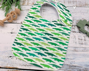 Baby Bib, Alligator Bib, Baby Gift, Minky Baby Bib, Baby Shower Gift