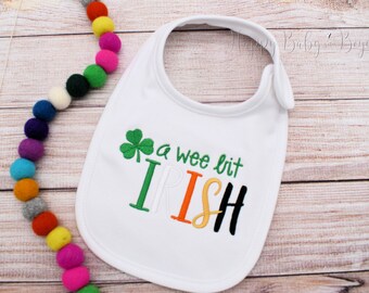 Baby Bib, St. Patrick's Day Baby Bib, Irish Baby Bib, Embroidered Baby Bib, Baby Gift, Baby's 1st St. Patrick's Day