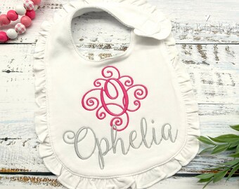 Personalized Baby Bib, Baby Gift, Embroidered Bib, Baby Shower Gift, Baby Girl Gift, Monogrammed Baby Gift