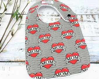 Baby Bib, MOM HEART TATTOO Baby Bib, Baby Shower Gift, New Mom Gift, Baby Gift