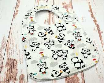 Baby Bib, PANDA FRIENDS, Bibs, Minky Baby Bib