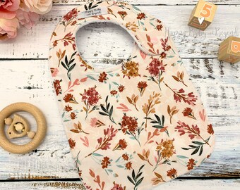 Baby Bib, Boho Blossoms, Baby Shower Gift For New Mom, Baby Girl Gift