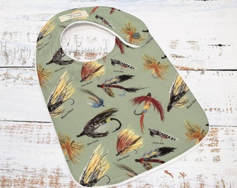 Baby Bib, FLY FISHING LURES, Handmade Baby Bib, Baby Boy Bib, Bibs