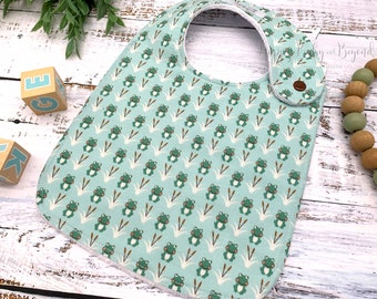 Baby Bib, Frogs, Baby Boy Gift, Minky Baby Bib, Baby Shower Gift
