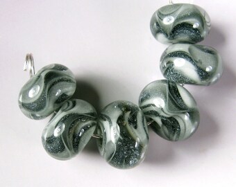 Lampwork Boro Beads Chocolate Swirl Prisms Lampwork Glass beads BBGLASSART