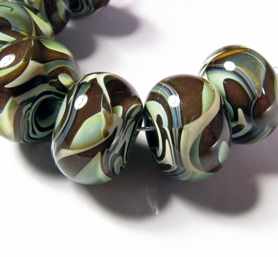 6 Rose /& White 12 x 8 mm Lampwork Flower Glass Beads RW