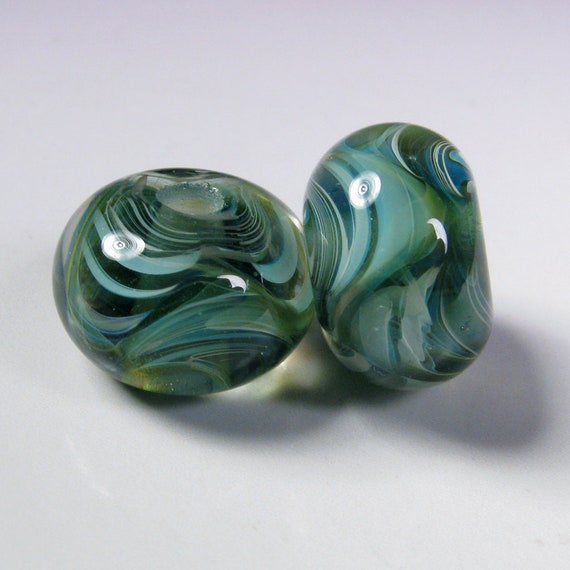 Lampwork Boro Beads Chocolate Swirl Prisms Lampwork Glass beads BBGLASSART