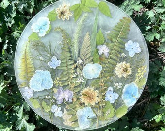 Pressed Flowers Coasters,Dry Pressed Real Flowers Outdoor Coasters,Handmad Custom Wedding Birthday Christmas Gifts Table Decor, Art
