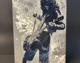 "Jimmy Page Led Zeppelin 3D Gedruckt Portrait - ""Rock Legende"" Filament Art"