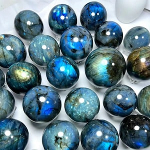 Iridescent Labradorite Sphere: Polished Healing Crystal Ball