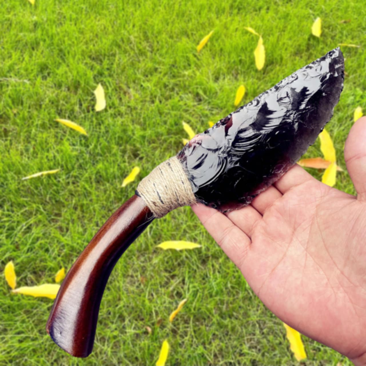 手作りの10インチ黒曜石ナイフ：素朴な石の刃のコレクター向け - Etsy 日本