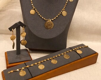 Conjunto de joyas, Conjunto de joyas para mujer, Conjunto de joyas con monedas