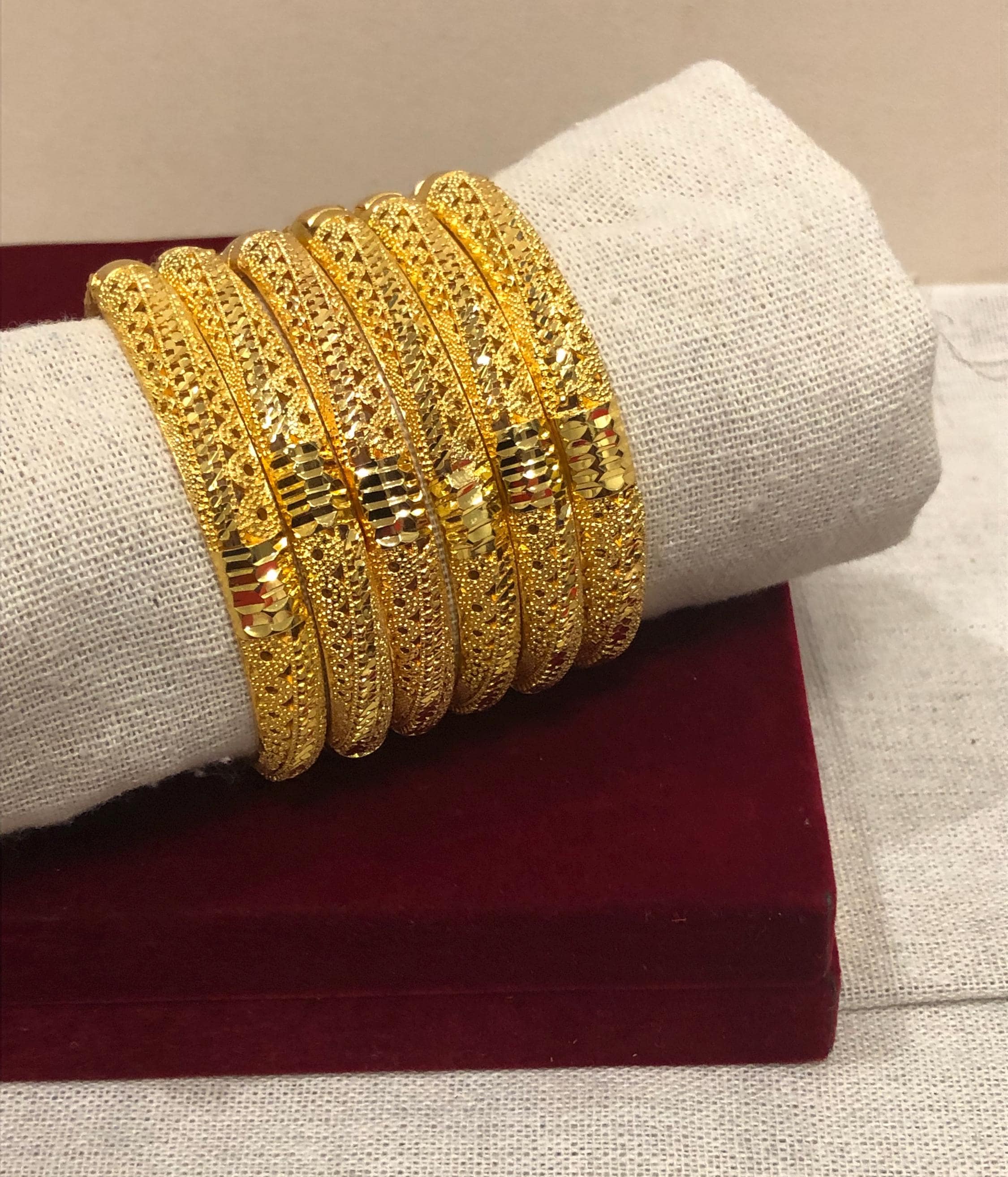 Bangles, 24k Gold Plated Bangles Gift for Women, Indian Bridal