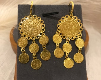Hanging Earrings, Lira Earrings, Middle East Jewelry