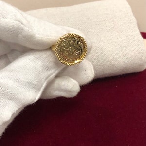 Gold Ring, Coin Ring, Lira Jewelry Ring, Middle East Fashion