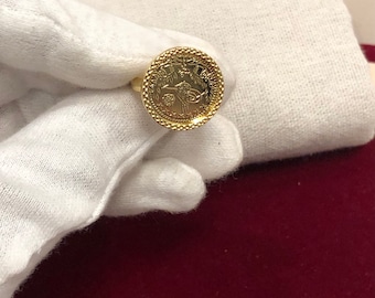Gold Ring Coin Ring Lira Jewelry Ring Middle East Fashion Etsy