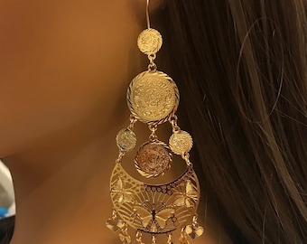 Hanging Earrings, Lira Earrings, Middle East Jewelry