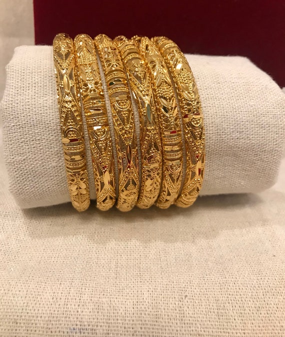 24k gold plated Bangles, Indian Bridal Bangles, Handmade Bracelet for Women
