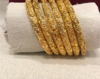 【美品】human made bangle gold 24k Gold Plated Bangles, Indian Bridal Bangles, Handmade Bracelet