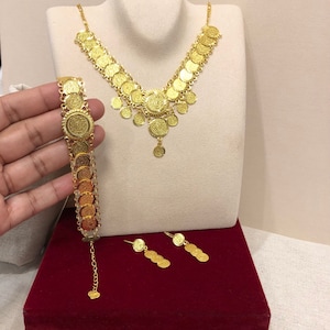 Coin Jewelry Set, Lira Jewelry Set for Women, Middle East jewelry