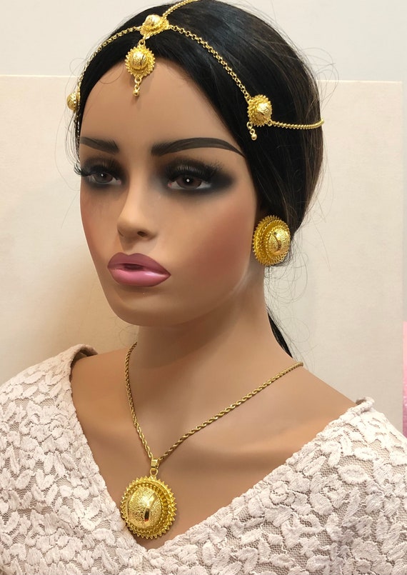 24k Gold Plated Jewelry Set African Jewelry Set Habesha Jewelry Set Ethiopian Jewelry Set Bridal Jewelry Set Etsy