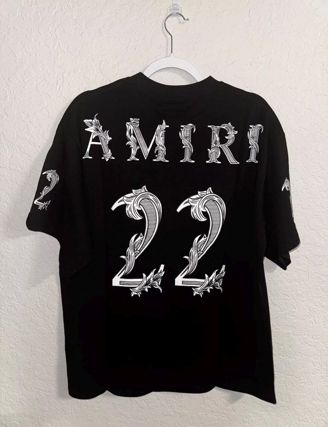 Amiri 手のイラスト Tシャツ 黒 AMIRI rubberised-logo T-shirt | Black | FARFETCH