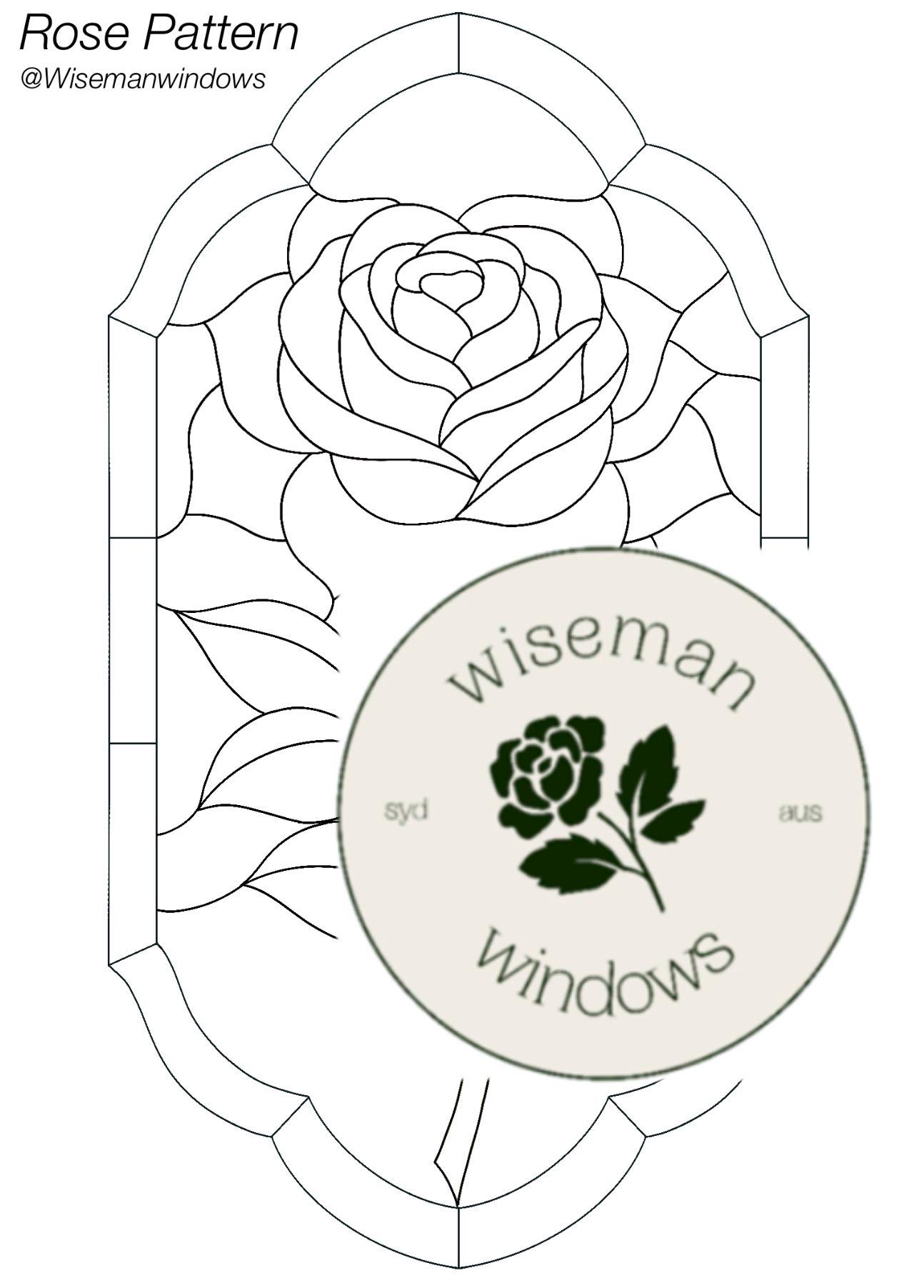 3 Roses Stained Glass Pattern Stained Glass Pattern - Rose - Etsy Australia