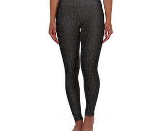 Leggings negros con estampado geométrico de azulejos / Leggings de yoga