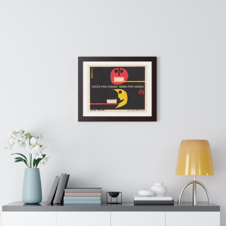Dental Toothbrush Moon Retouched Retro Illustration Retouched Poster | Framed Horizontal Wall Art image 11