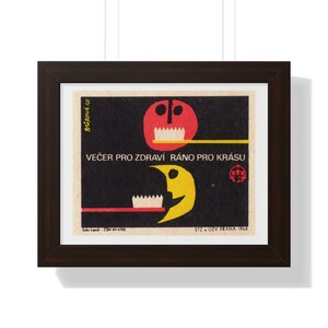 Dental Toothbrush Moon Retouched Retro Illustration Retouched Poster | Framed Horizontal Wall Art image 19