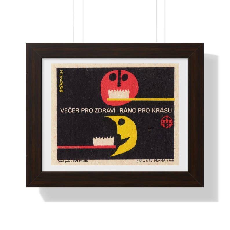Dental Toothbrush Moon Retouched Retro Illustration Retouched Poster | Framed Horizontal Wall Art image 19