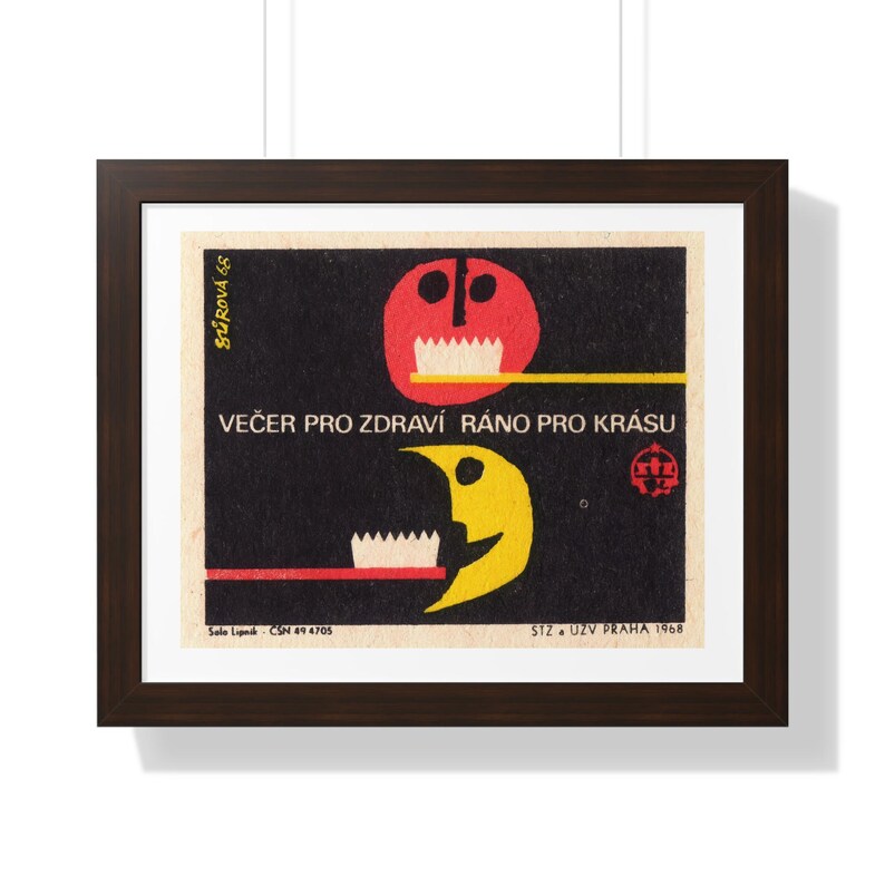 Dental Toothbrush Moon Retouched Retro Illustration Retouched Poster | Framed Horizontal Wall Art image 2