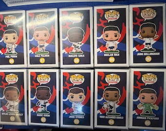 Complete Set of 10 Signed/Autographed Manchester City, England Soccer Team Funko Pops #'s 86-#95 With COA'S for each.