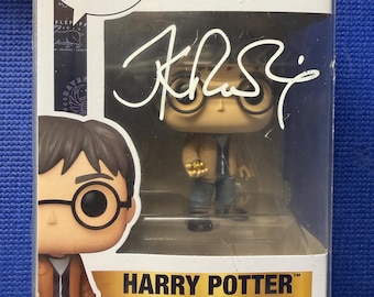 This is signed/autographed by JK Rowling, Harry Potter Funko #196 character is Harry Potter with COA and protective packaging.