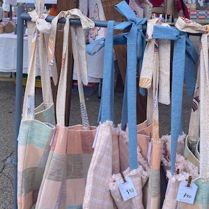 Patchwork Bucket Bag: Upcycled Textile Purse, Adjustable Strap