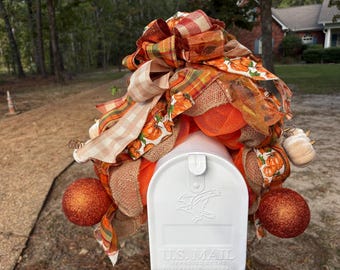 Fall Mailbox Swag, Large Fall Centerpiece, Mailbox Garland Swag for Mailbox, Fall Mailbox Topper, Fall Decor