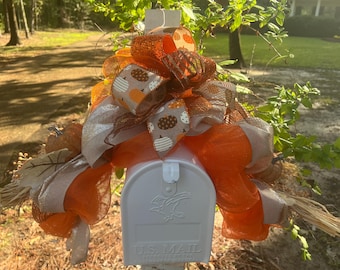 Fall Mailbox Swag, Large Fall Centerpiece, Mailbox Garland Swag for Mailbox, Fall Mailbox Topper, Fall Decor