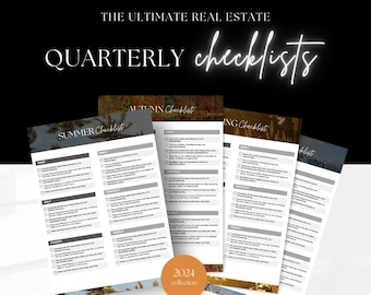 PLR MRR Quarterly Real Estate Checklist Canva Template Season Home Planner Maintenance Template Realtor Printable Maintenance Checklist
