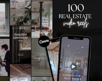 100 PLR MRR Real Estate Instagram Video Reels Canva Faceless Business Reels TikTok Videos Social Media Realtor Reels Marketing Template