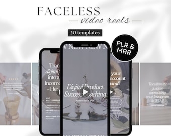 30 PLR MRR Faceless Instagram Video Reels For Business Owners Social Media Coach Business Reels TikTok Videos Marketing Templates For Canva