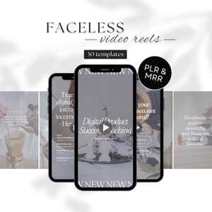30 PLR MRR Gesichtslose Instagram Video Reels für Geschäftsinhaber Social Media Coach Business Reels TikTok Videos Marketingvorlagen für Canva