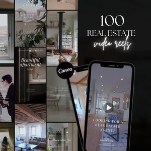 100 PLR MRR Real Estate Instagram Video Reels Canva Faceless Business Reels TikTok Videos Social Media Realtor Reels Marketing Template