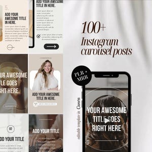 100 PLR MRR Instagram Carousel Posts TikTok Instagram Posts Canva Faceless Business Templates Social Media Marketing Template Influencers