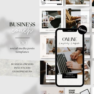 100 PLR MRR Business Coach Social Media Templates Business Owners Instagram TikTok Videos Canva Marketing Templates Branding Entrepreneurs
